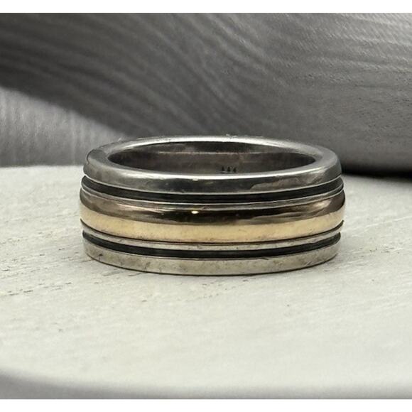 Retired James Avery 14k & 925 Band Ring 11.25G / Sz 5 / 7mm